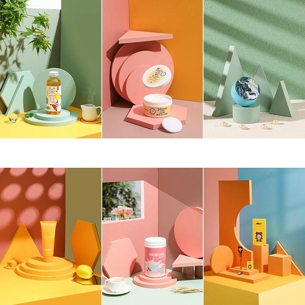 

in 1 wooden geometry pography props suit cuboid circle hexagon arch triangle display po background decoration lighting & studio accessories