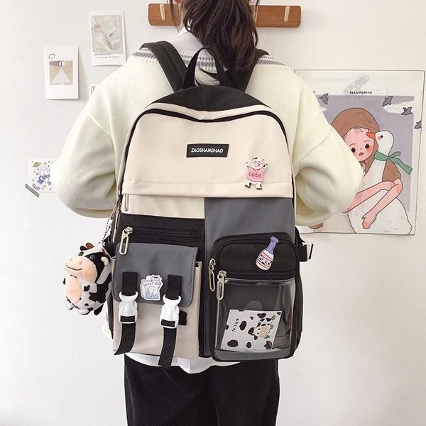 

harajuku fashion women backpack nylon cloth waterproof travel bag large capacity school bags for teenager girls
