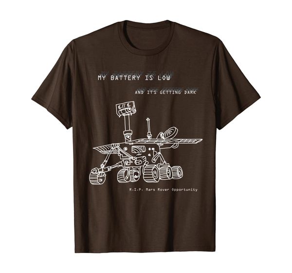 

rip mars opportunity rover exploration t-shirt - hand-drawn, White;black