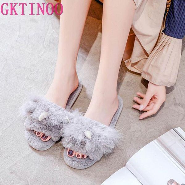 

women slippers winter indoor house plush soft cotton non-slip floor shoes home slipper slides for bedroom, Black