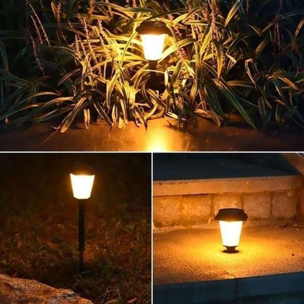 

lawn pathways lights solar power hexagon lighting lamp flame eco-friendly light sensor 1pcs/4pcs led flickering garden lamps