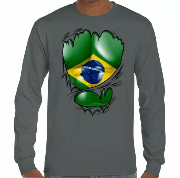 

torn brazilian bandeira do flag mens brazil t independence day, White;black