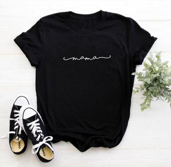 

mama letter print men t shirts short sleeve o neck loose summer ladiestee clothes camisetas mujer, White;black