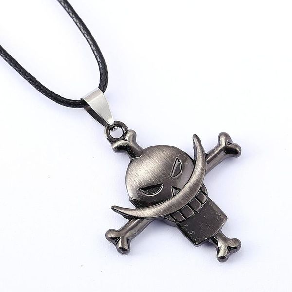 

pendant necklaces anime jewelry one piece edward gate white beard pirates skull necklace, Silver