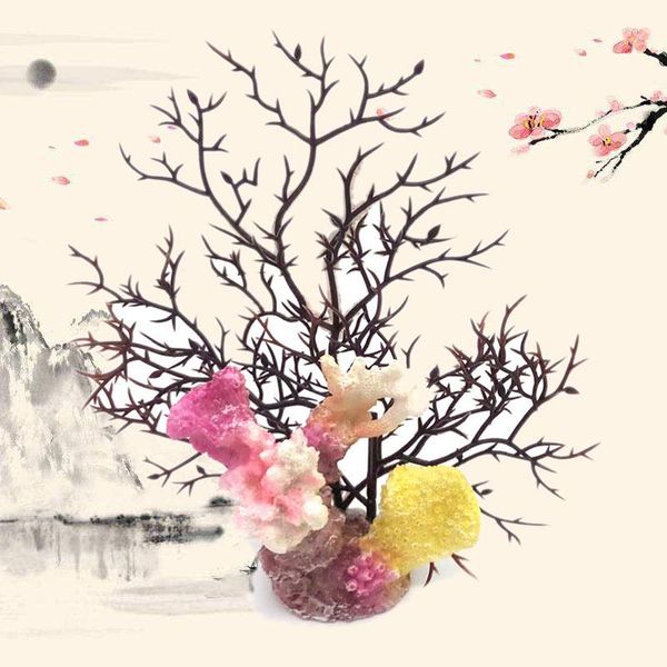 

decorations resin coral aquarium decoration fishing fish tank landscaping decor sea iron tree plastic ornaments plants