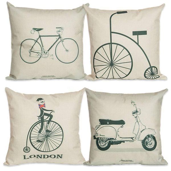 

cushion/decorative pillow 1pcs european and american cartoon bike motorcycle fashion home sofa cases car back cushion covers