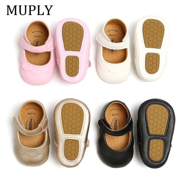 Neue Baby Mokassins Baby Mädchen Schuhe PU Leder Schuhe Weiche Sohle Anti-rutsch Erste Wanderer Neugeborene Mädchen Rosa Weiß schwarz Schuhe 210326