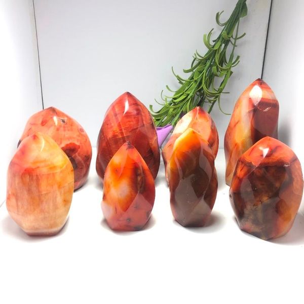 

decorative objects & figurines 1pcs natural colorful red agate polished quartz crystal healing stones