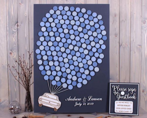 

other event & party supplies wedding guestbook,alternative just married car,3d custom guestbook,wedding sign in book,car and balloon themed,