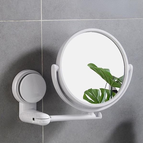 

mirrors bathroom mirror suction folding arm extend shaving makeup wall mount vanity without drill swivel