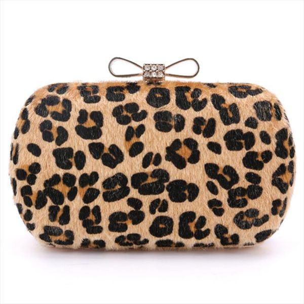 

women diamonds bow handbag leopard print day clutch evening bag for wedding and party 4 color