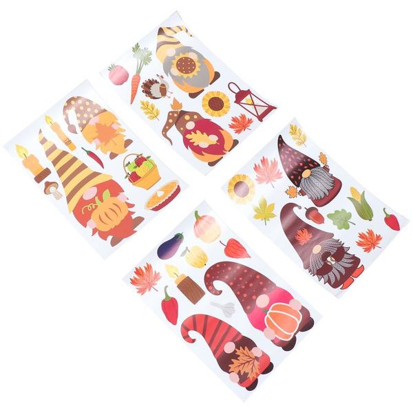 

window stickers 8 sheets decorative wall decals dwarf thanksgiving ornaments