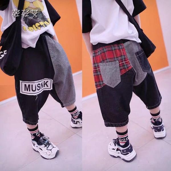 

trousers ankle-length teenage boys casual jeans autumn denim pants kids children loose harem bottoms clothing 4-14y, Blue