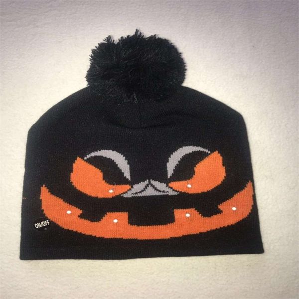 

hat knitted led halloween led color light christmas carnival, Blue;gray