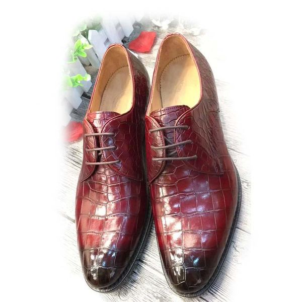 

dress shoes chue men formal crocodile leather male, Black