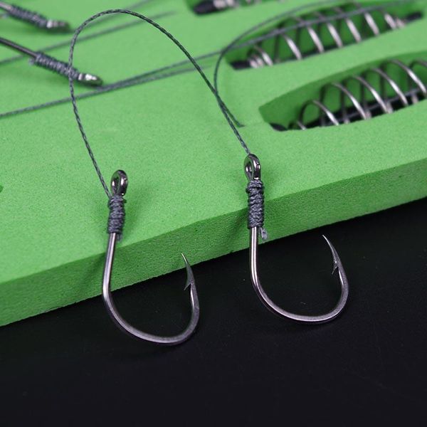 

fishing hooks 5 pcs/set double-hook line steel barbed carp bait feeder accessories