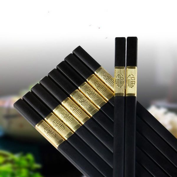 

pairs of chinese chopsticks, heat resistant tableware, stick, alloy sushi antiskid household kitchenware chopsticks