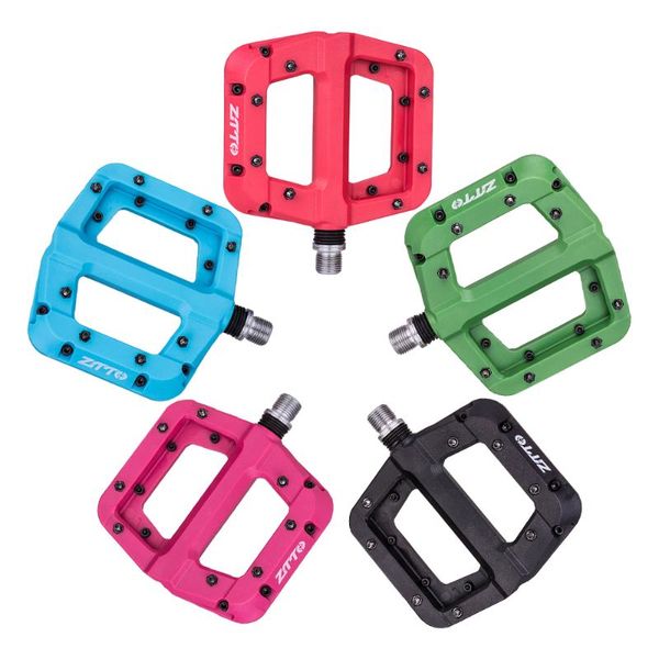

bike pedals ztto pedal nylon fiber 9/16 inch non-slip platform flat bearing bicycles for road mountain mtb