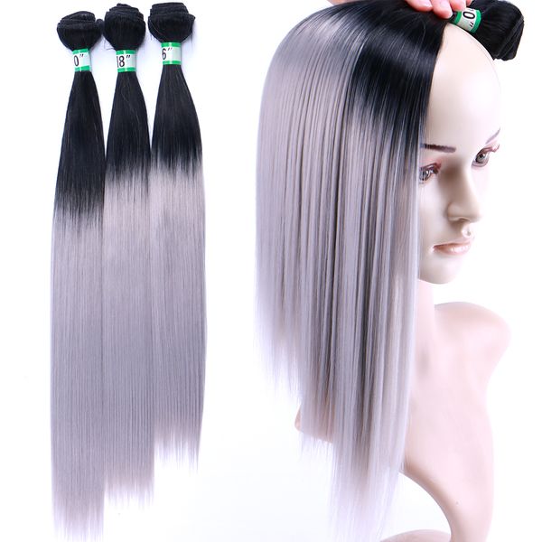 

70 gram/piece sliky bundles remy straight hair extensions ombre color for black women