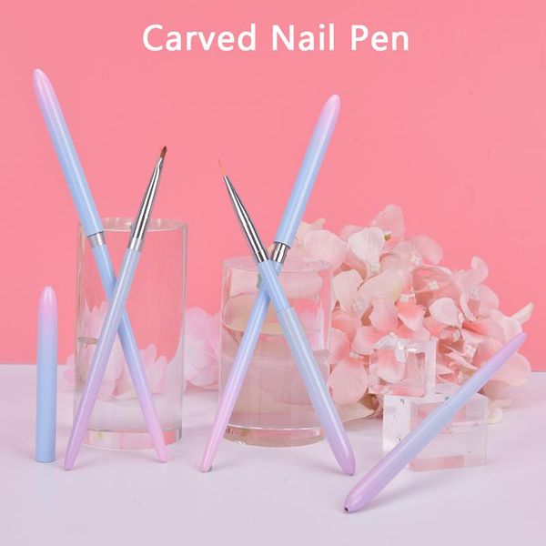 

nail brush tool metal rod gradient light therapy gel color paint pen art kits