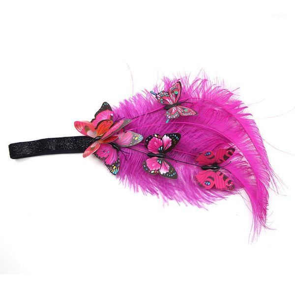 

butterfly ostrich 1920s flapper hair accessories gift women headband fancy  feather headpiece decorative gatsby party1