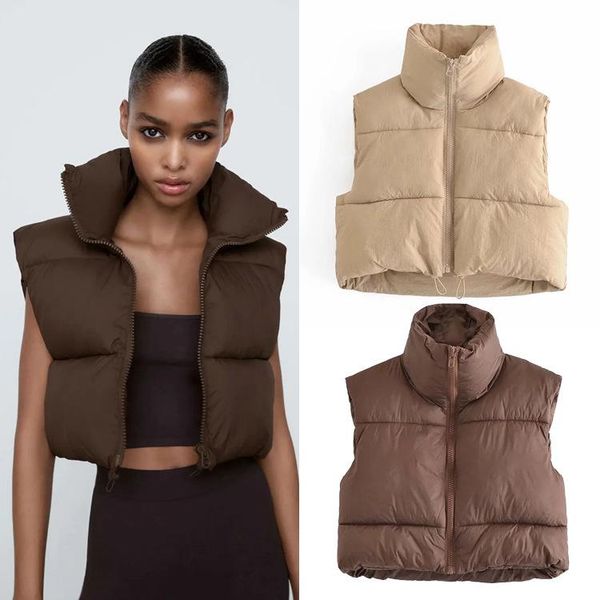 

women's vests 2022 autumn winter cotton vest women ladies casual waistcoat female sleeveless jacket fit warm puffer coat clothing, Black;white