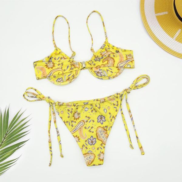 

women's swimwear underwired bikini set women floral swimwar double side push up swimsuit biquini solid string bathing suit beach wear, White;black