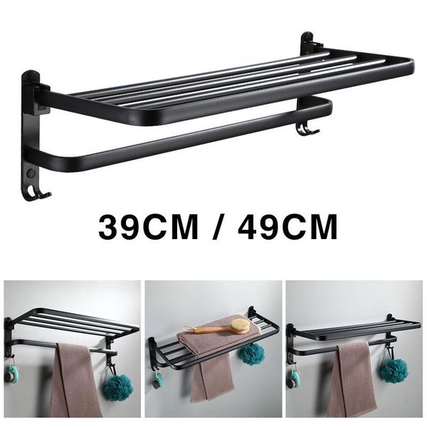 

towel racks bathroom rack shelf folding storage shelves w/ bar surface anodized el kitchen organizer er