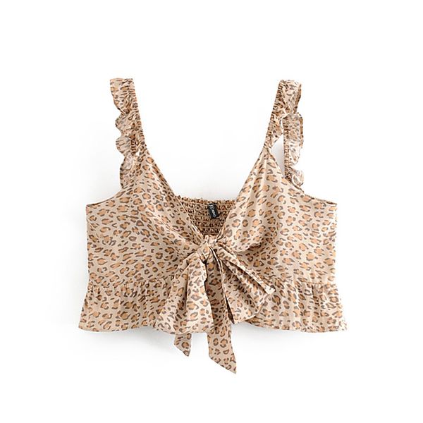 

bras women boho vintage chic summer strap leopard print camis fashion bow tie backless elastic beach shirt blusas mujer al1o, Red;black