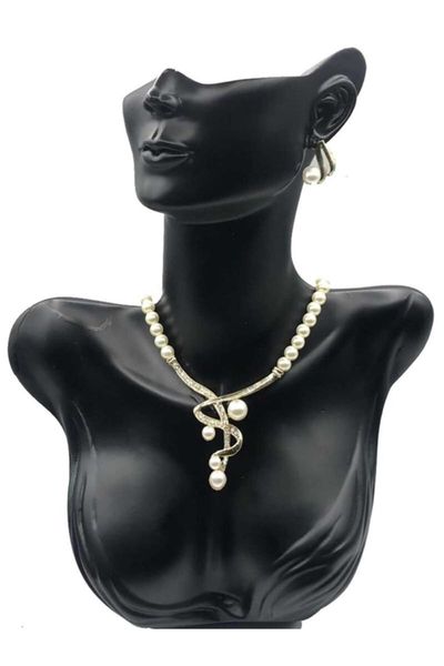 

earrings & necklace women's fashion jewelry modern design pearl sets, Silver