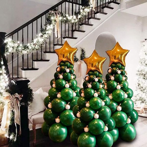 

party decoration christmas balloons tree latex green balloon garland pillar for home xmas navidad year 2022 decor