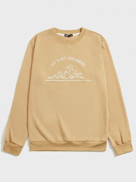 

romwe guys slogan duck graphic sweatshirt r1oj#, Black