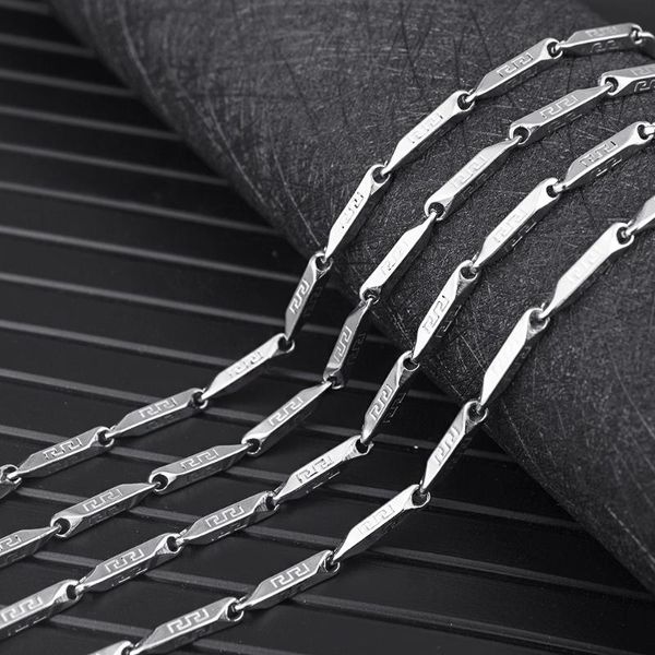 

chains stainless steel diamond chain titanium women's clavicle necklace men with jewelry wholesale, Silver