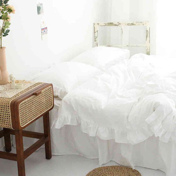 

bed skirt pure white 100% cotton bed skirt lotus leaf korean ding suit double sheet custom size 78fs
