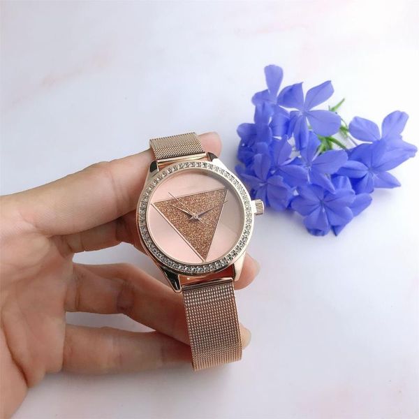 

wristwatches fashion watch women's korean version diamond inlaid simple and fashionable quartz bracelet mesh belt, Slivery;brown