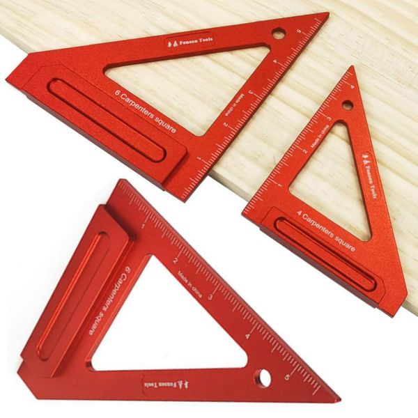 

professional hand tool sets 45 / 90 degrees triangle marking gauge carpenters aluminum alloy square ruler woodworking wide seat drawing line