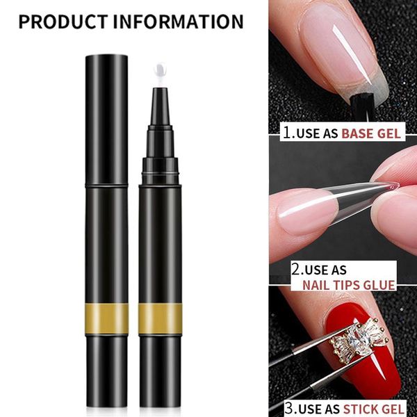

nail gel 5g tips glue pen multifunction soak off uv led base gels diamond stick extension art varnish, Red;pink