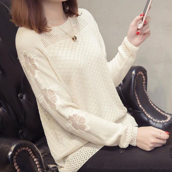 

women's sweaters summer ladies in hollow mesh out fashionable autumn sweaters jumper-neck pretty girls knitted-out cormorant sweater fu, White;black
