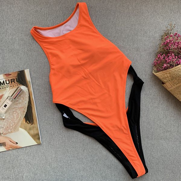 

2021 ne swimsuit women high leg cut swimwear female baless monokini bather thong bathing suit swim bodysuitby a