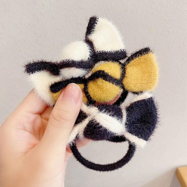 

hair accessories fashion bow hairpin cute plush clip elastic bands women girl bb hairgrip sweet ornament headband, Slivery;white