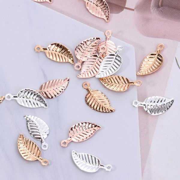 

pendants fashion leaves shape pendant copper silver rose gold leaf charms for diy handmade women earrings necklace jewelry accessories, Black
