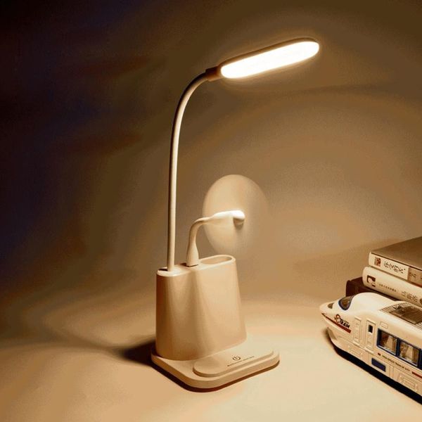 

table lamps usb rechargeable led desk lamp with fan touch dimmable eye protection reading light for kid