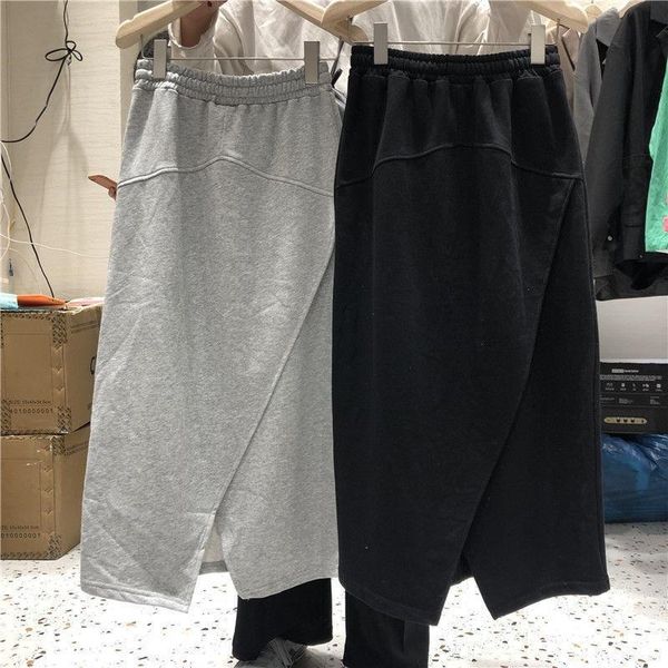 

skirts cotton solid women summer high waist straight knee-length casual all match female quality, Black