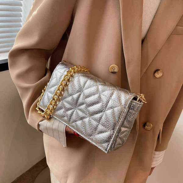 

shopping bags luxury women's shoulder leather crossbody summer chain handbags fashion square women designer clutch 220304
