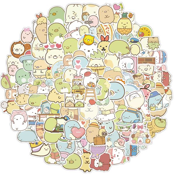 

100 pcs mixed no repeat kawaii cartoon graffiti skateboard stickers for car lappad bicycle motorcycle ps4 phone luggage decal pvc guitar fri