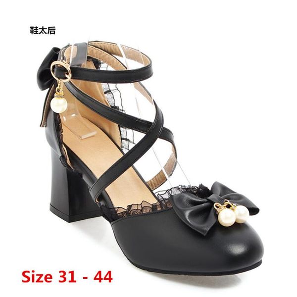 

dress shoes women pumps high heel d'orsay woman office girl heels party footwear small big size 31 - 44, Black