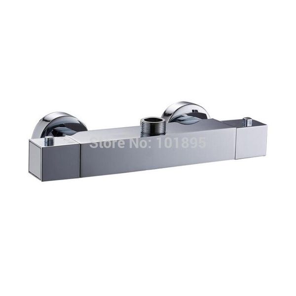 

chrome plated brass material square thermostatic shower faucet bathroom sets