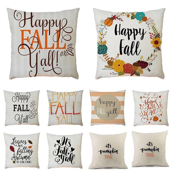 

pillow case happy thanksgiving home car seat cushion cover square decoration