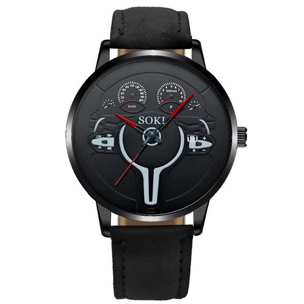

wristwatches 10pcs/lot fashion mens students cars dashboard date calendar leather bands watches simple trend leisure wrist watch gifts, Slivery;brown