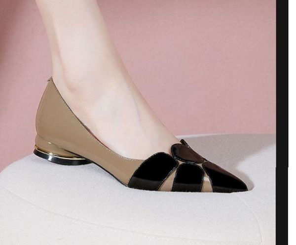 

2021 spring and autumn shoes with new style fashion low heel pointed end women's shoes @zx223, Black